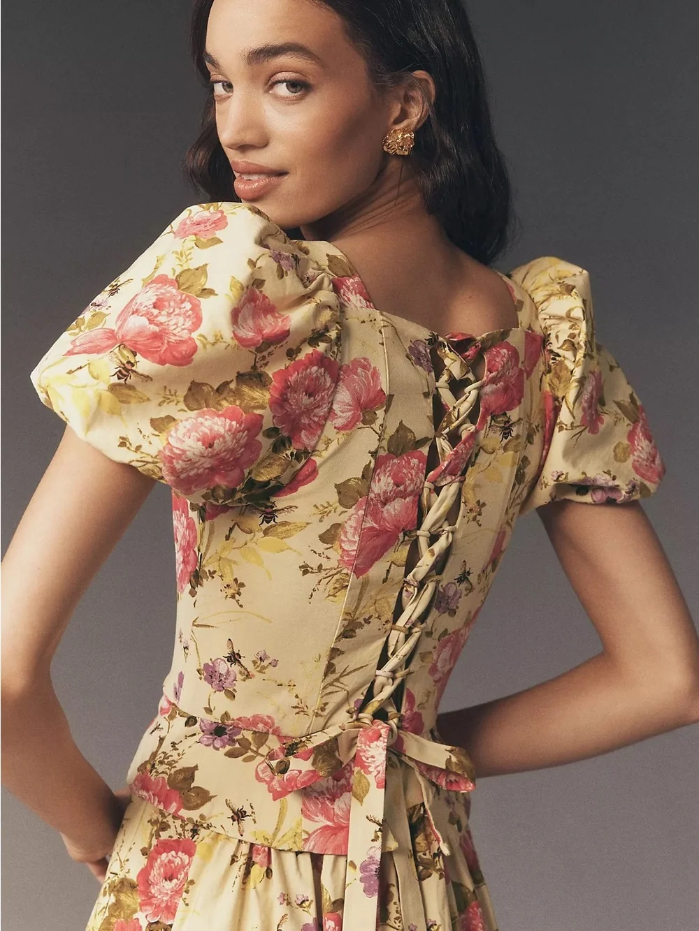 Anthropologie / BHLDN Puff-Sleeve Corset A-Line Dress 🌸🧚🏼‍♀️🌸🌸🌷🧚🏼‍♀️🌸🌼🌼💐💐🌼